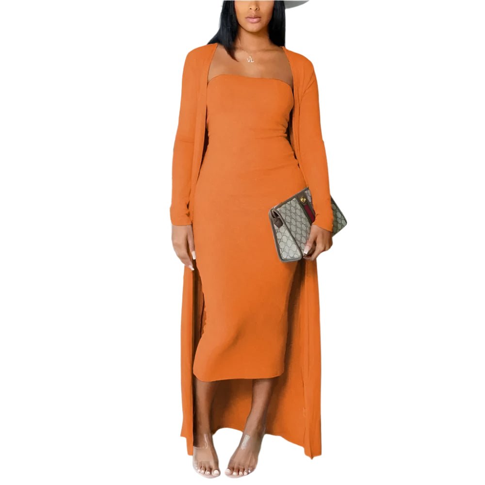 Women's casual long sleeve jumpsuit 2-piece set