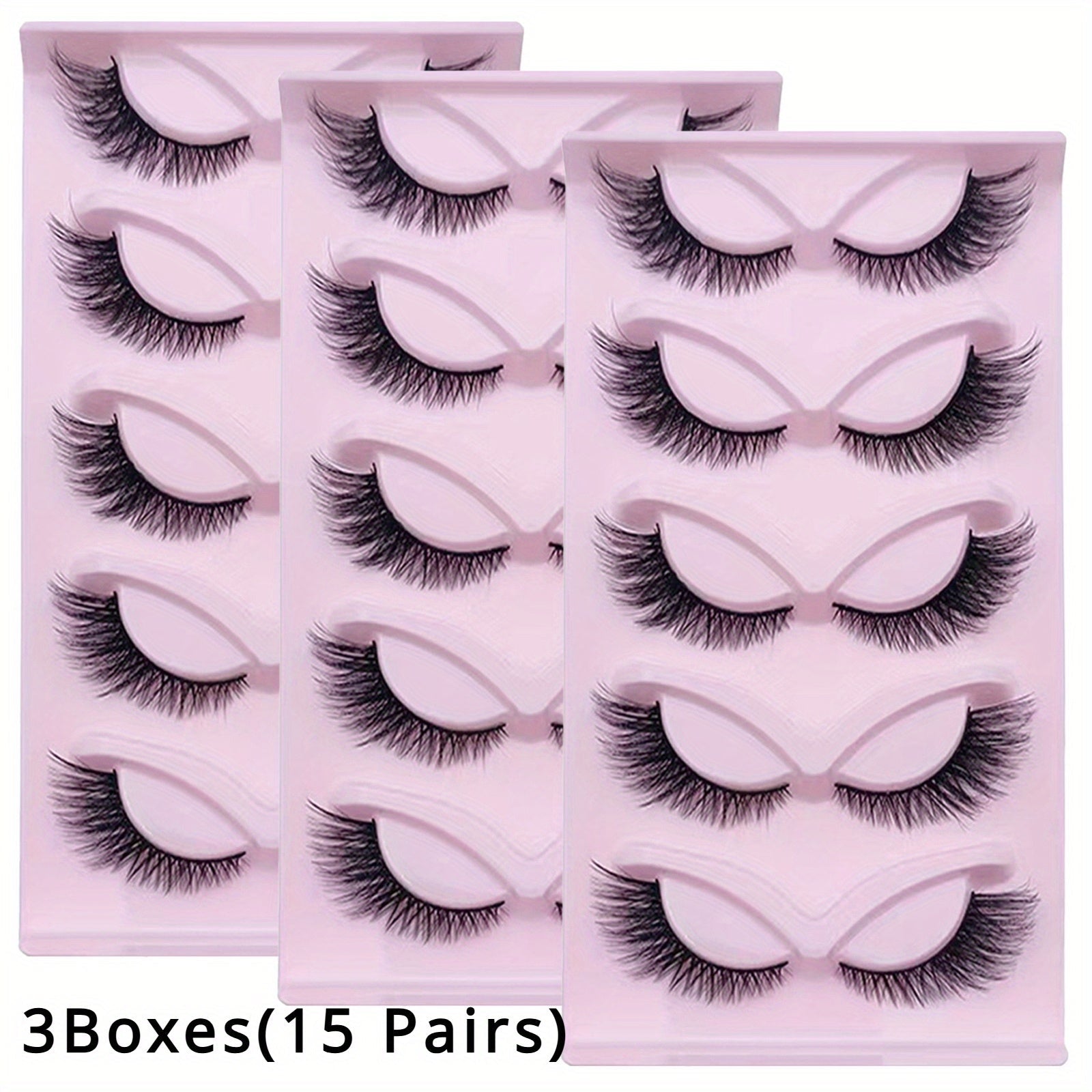 Fluffy Cat Eye Lashes – 15 Pairs Wispy & Dramatic - HalleBeauty