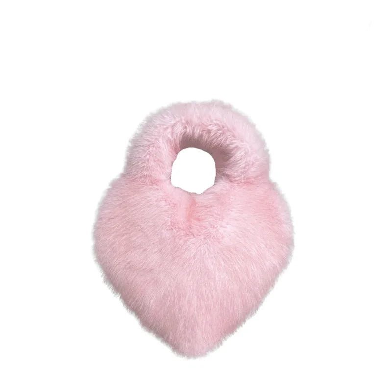 Fluffy Pink Heart Crossbody Bag - HalleBeauty