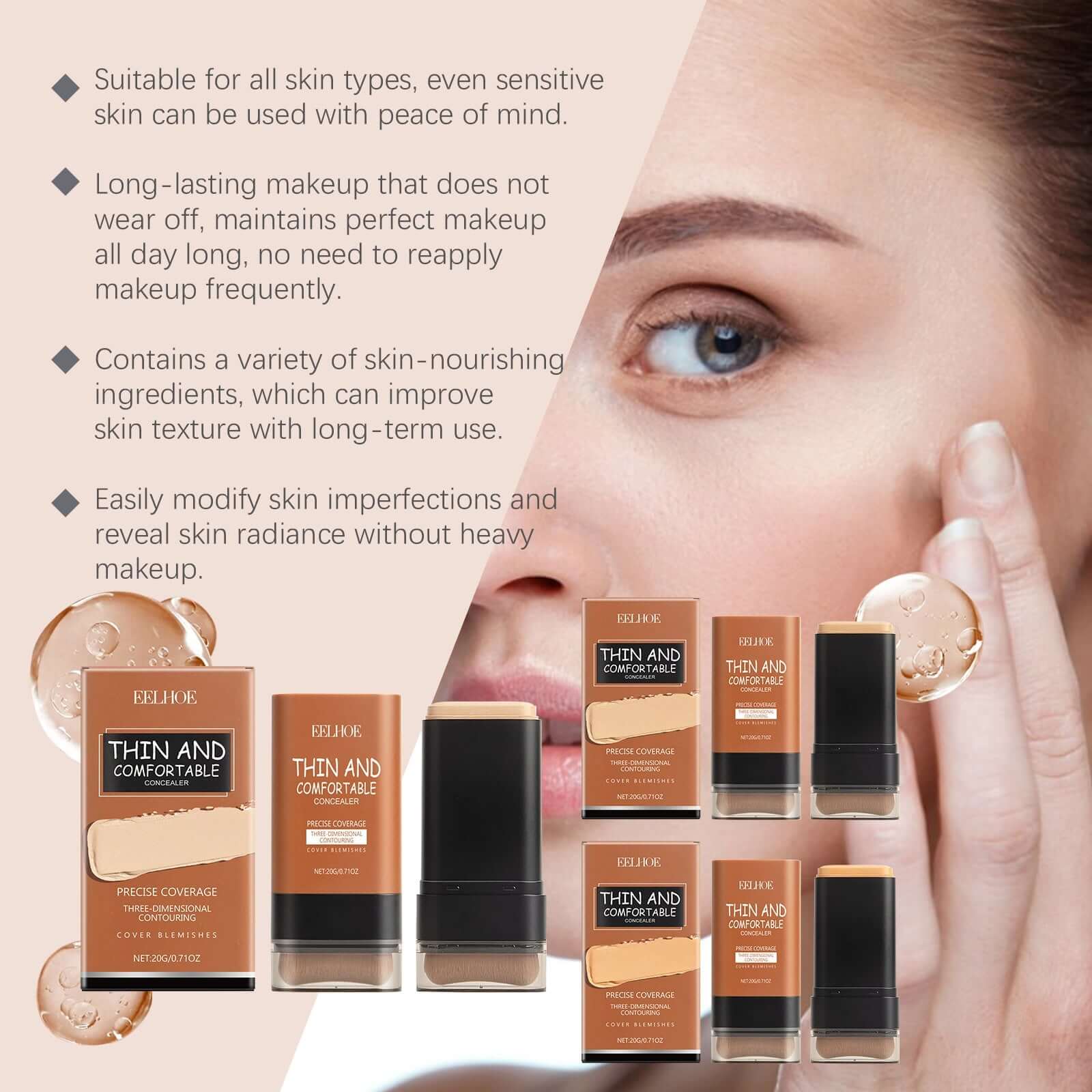 Foundation Stick with Brush - Flawless Finish - HalleBeauty