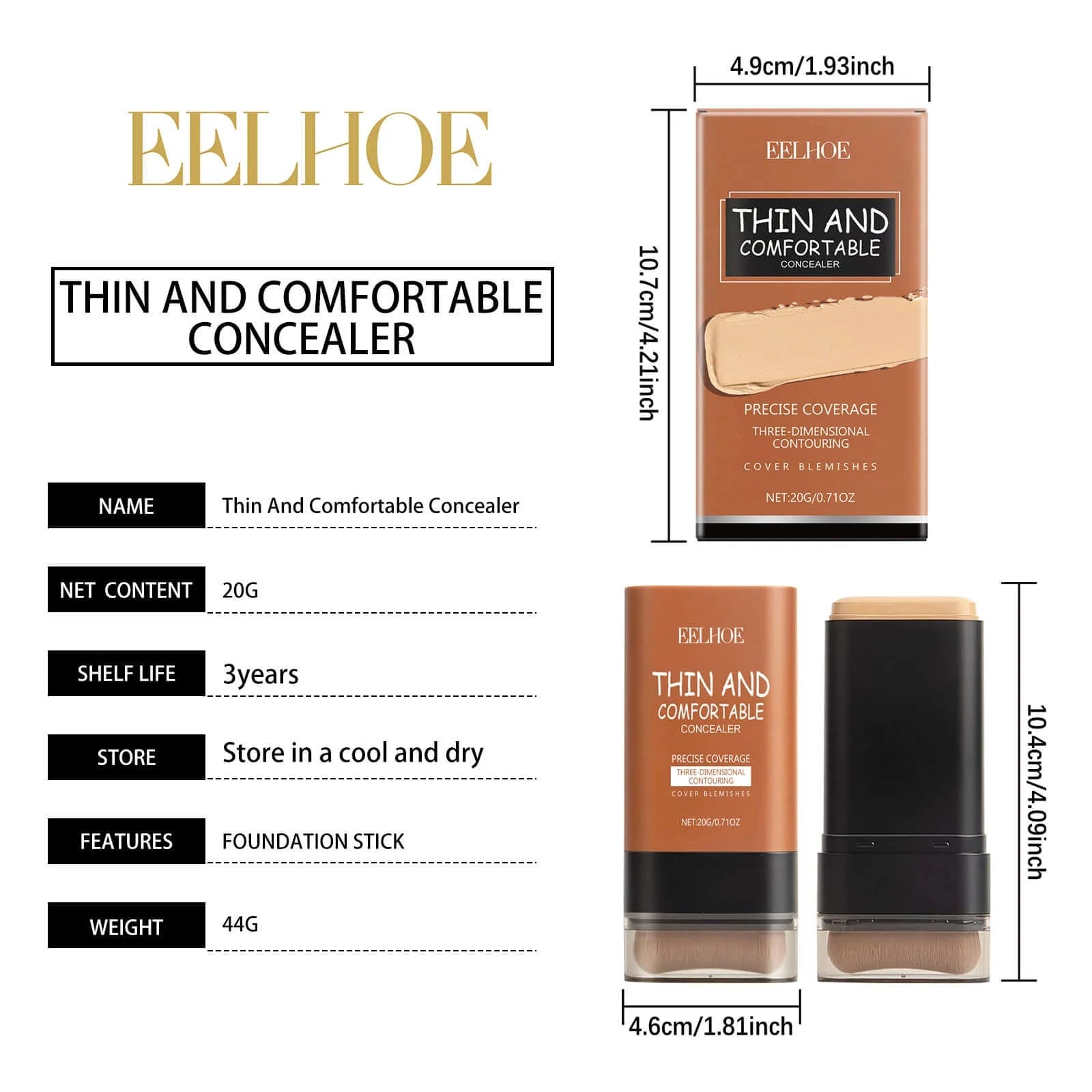 Foundation Stick with Brush - Flawless Finish - HalleBeauty