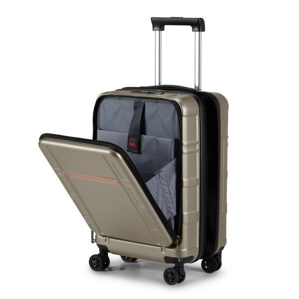 Front End 20 Inch Expandable ABS, PC Suitcase - HalleBeauty