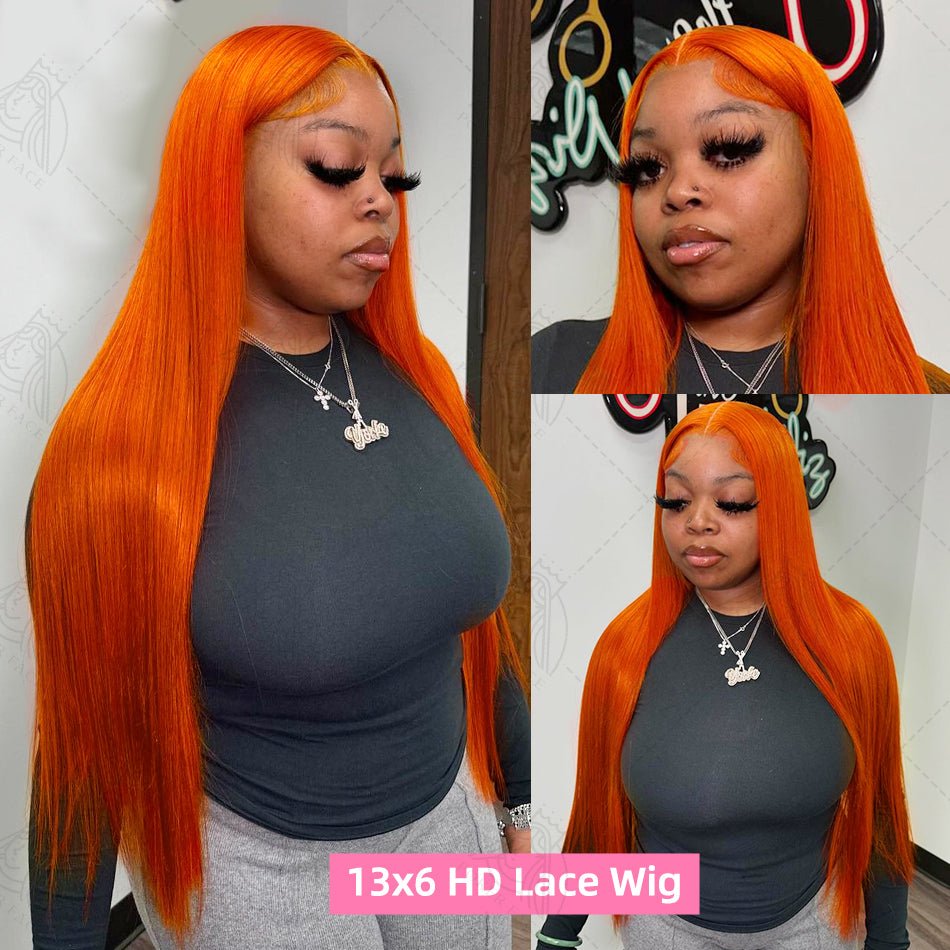 Ginger Orange Lace Wig – Silky & Glueless - HalleBeauty