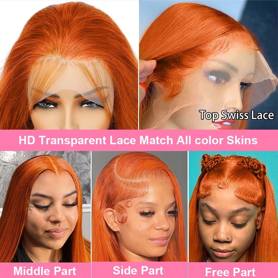 Ginger Orange Lace Wig – Silky & Glueless - HalleBeauty