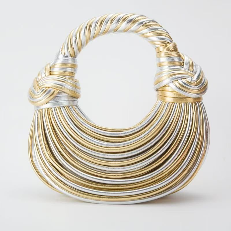 Gold Handwoven Hobo Bag - Boho Chic & Stylish Carryall - HalleBeauty