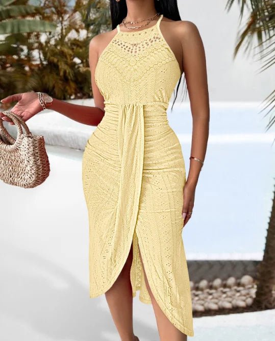 Halter Neck A - Line Summer Dress - HalleBeauty