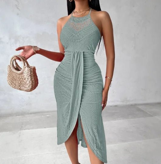Halter Neck A - Line Summer Dress - HalleBeauty