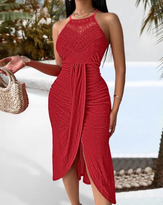 Halter Neck A - Line Summer Dress - HalleBeauty