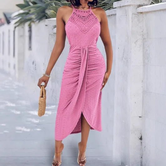 Halter Neck A - Line Summer Dress - HalleBeauty