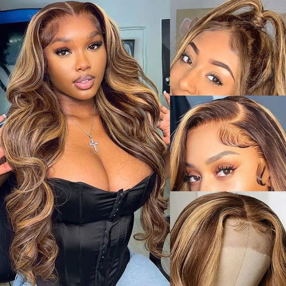 Honey Blonde Body Wave Lace Wig - Human hair - HalleBeauty