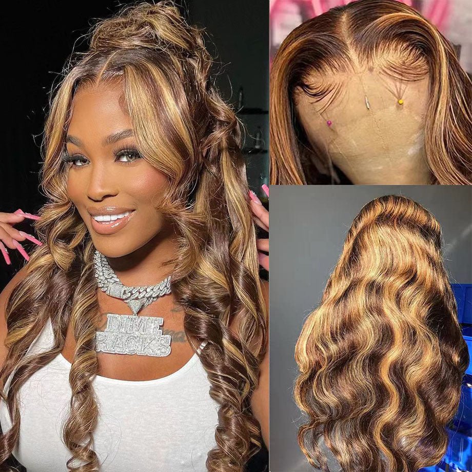 Honey Blonde Body Wave Lace Wig - Human hair - HalleBeauty