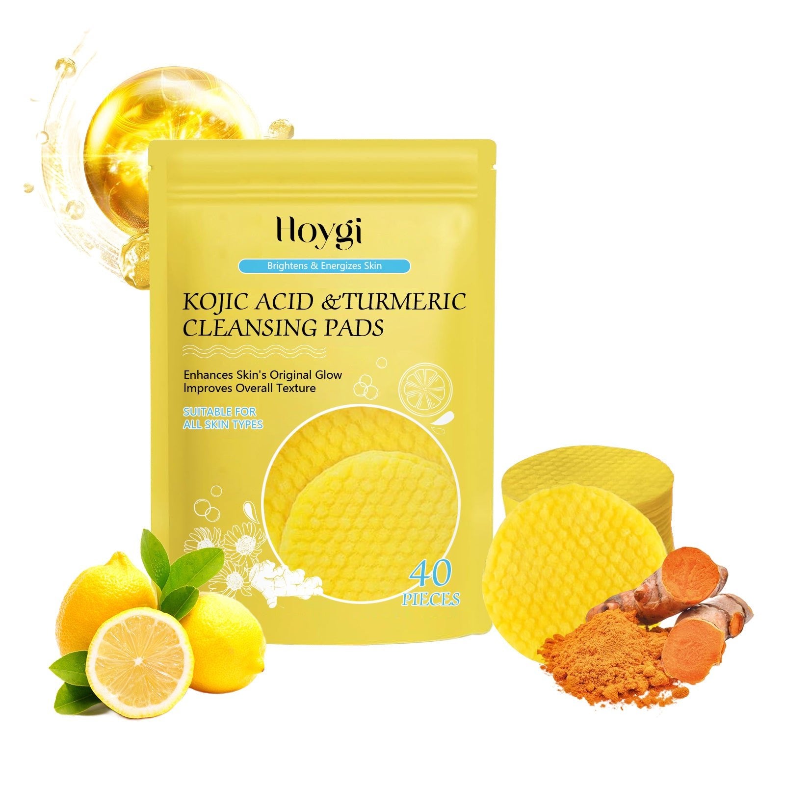 Hoygi Turmeric Cleansing Pad | Exfoliate & Remove Makeup - HalleBeauty