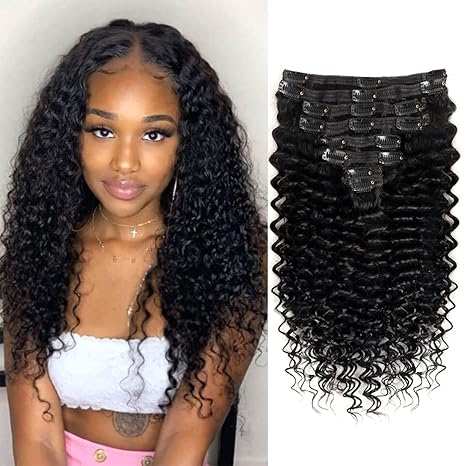 Indian Curly Natural Black Clip - In Extensions - HalleBeauty