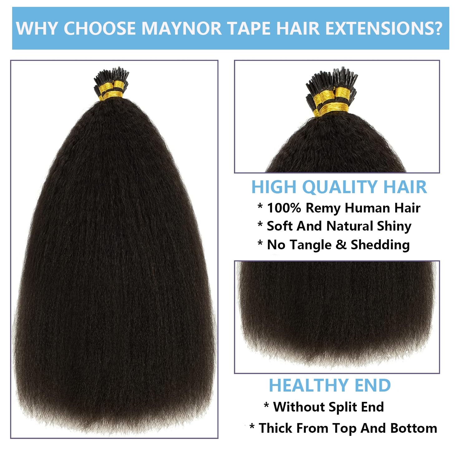 Kinky Straight Brazilian Hair Extensions - HalleBeauty