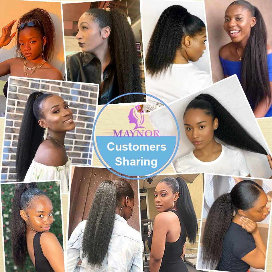 Kinky Straight Drawstring Ponytail – 24 Inch - HalleBeauty
