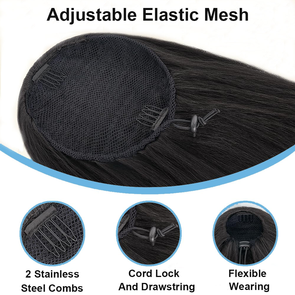 Kinky Straight Drawstring Ponytail – 24 Inch - HalleBeauty