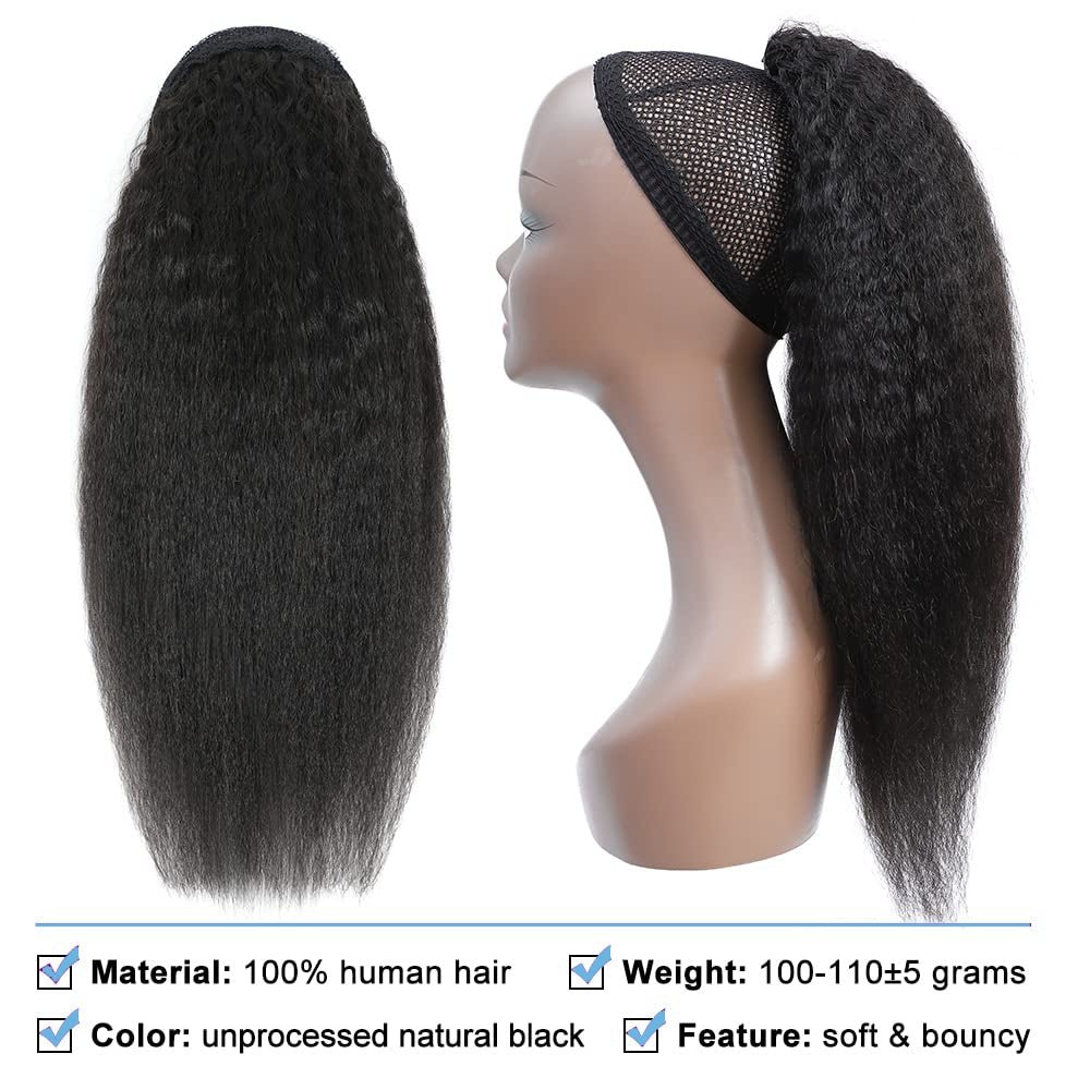 Kinky Straight Drawstring Ponytail – 24 Inch - HalleBeauty