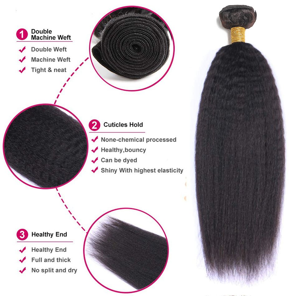 Kinky Straight Peruvian Hair Bundles - Hallebeauty - HalleBeauty