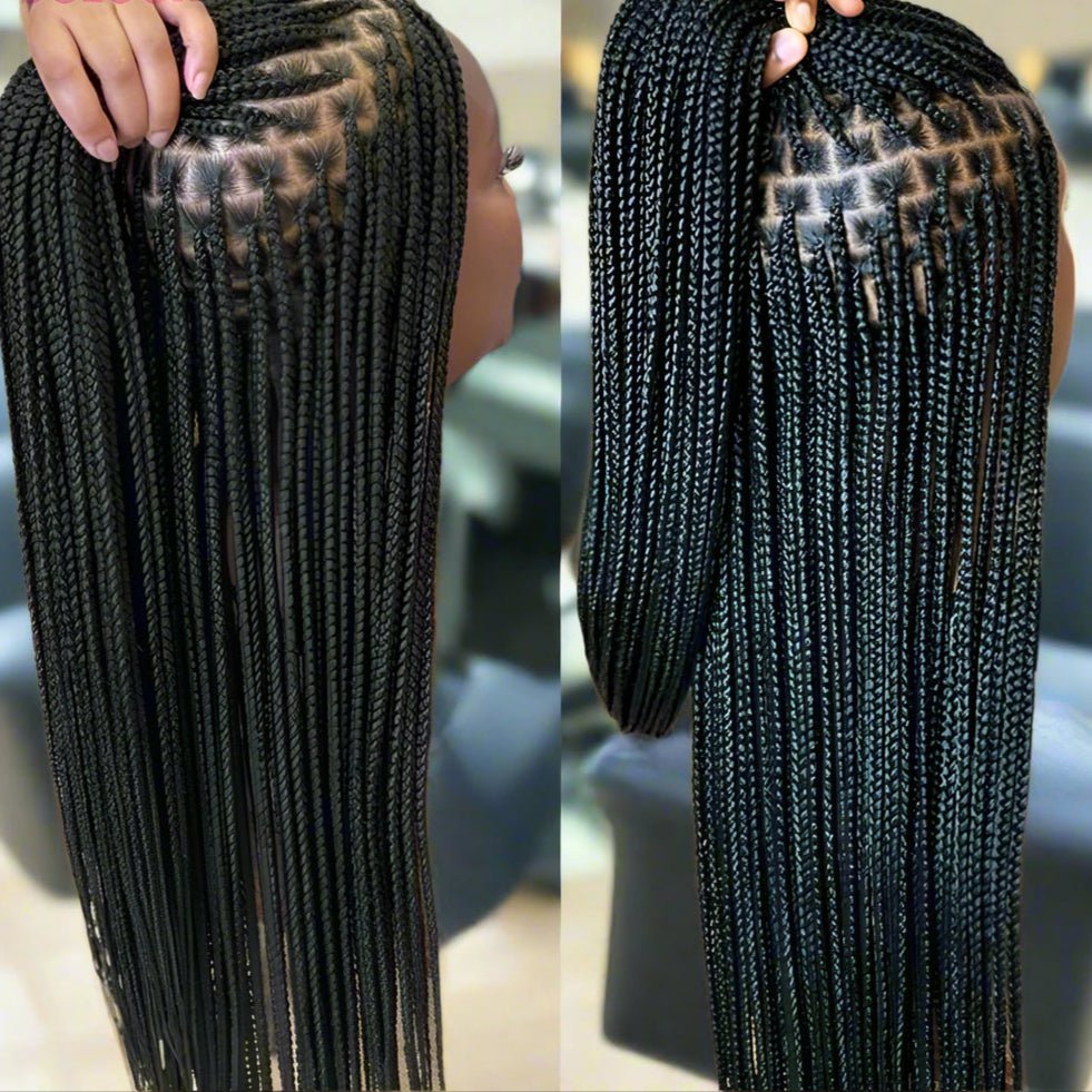 Knotless Box Braids Wig 36 - human hair - HalleBeauty