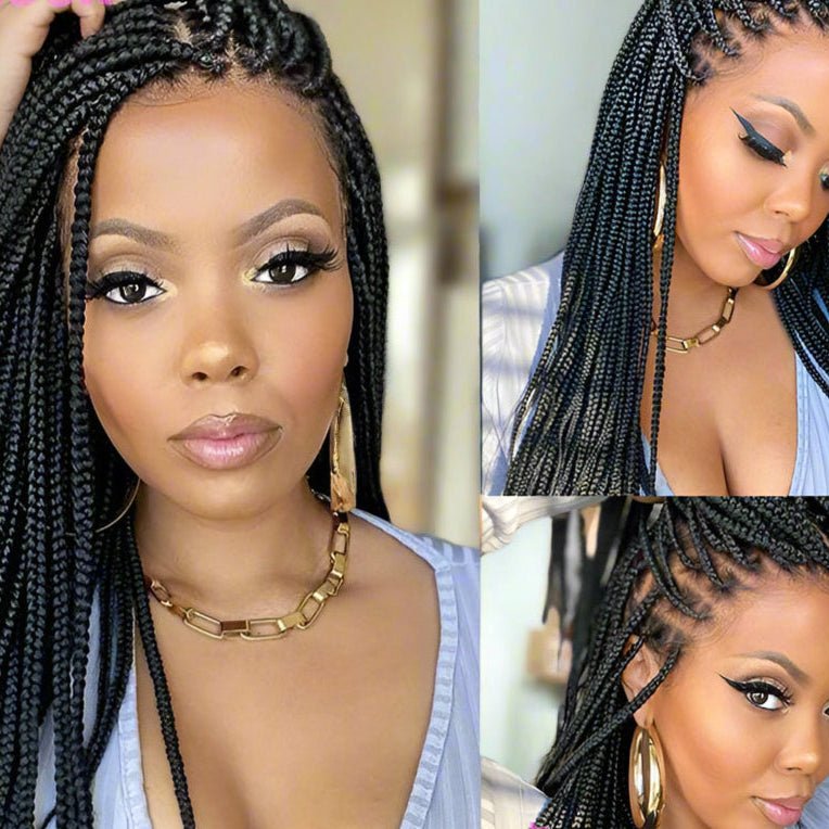 Knotless Box Braids Wig 36 - human hair - HalleBeauty