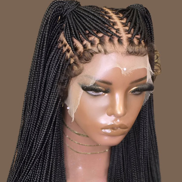 Knotless Box Braids Wig 36 - human hair - HalleBeauty