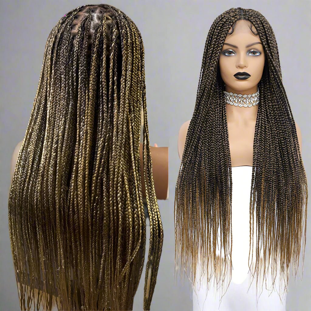 Knotless Box Braids Wig 36 - human hair - HalleBeauty