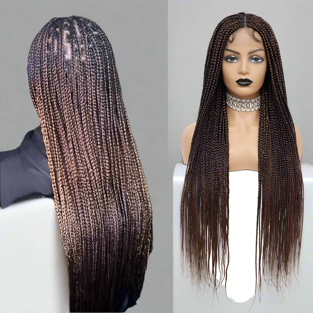 Knotless Box Braids Wig 36 - human hair - HalleBeauty