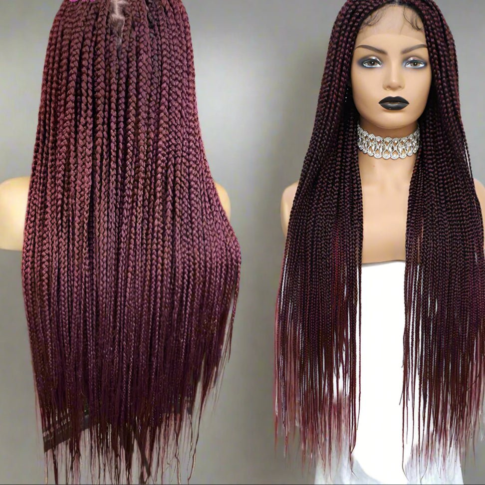Knotless Box Braids Wig 36 - human hair - HalleBeauty