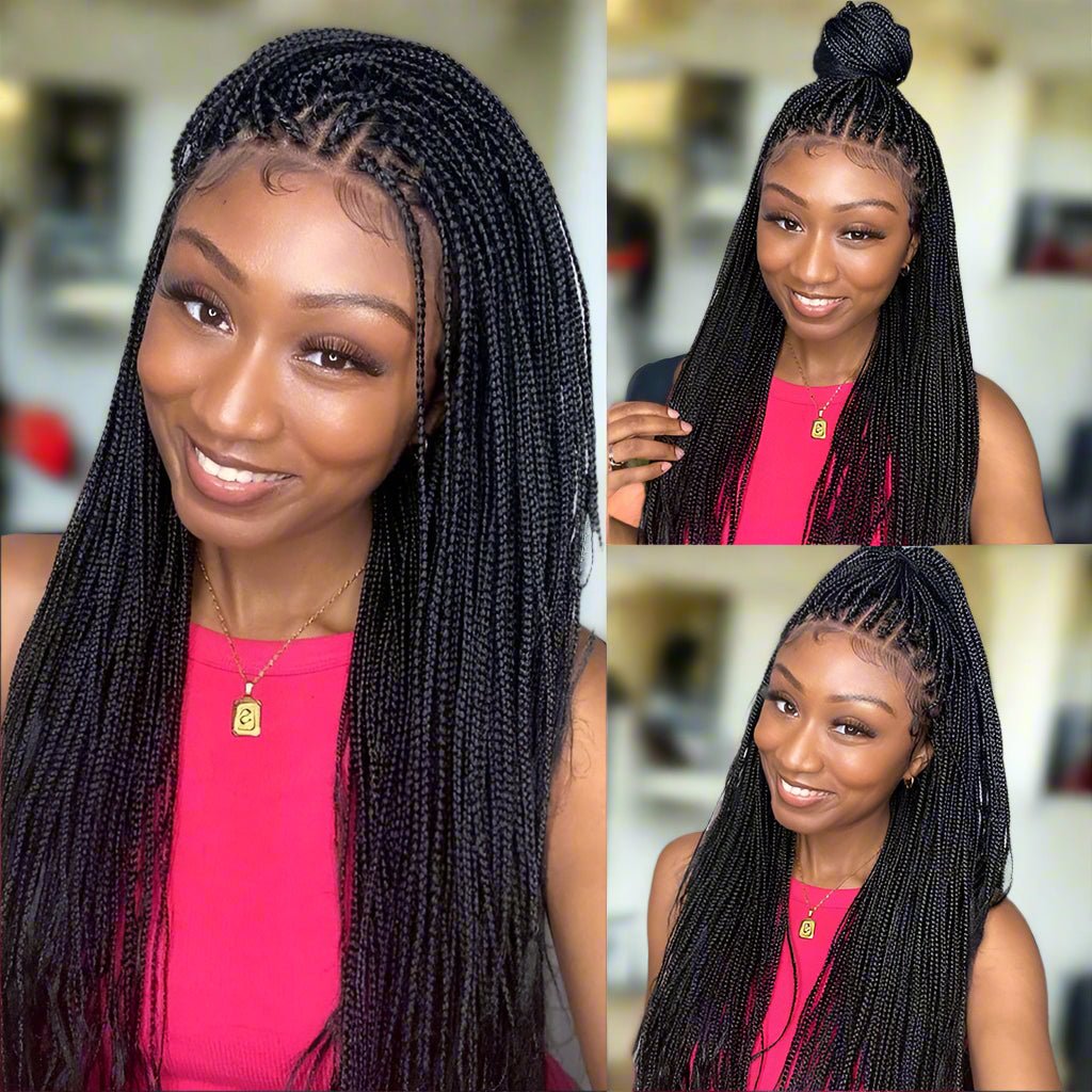 Knotless Box Braids Wig 36 - human hair - HalleBeauty