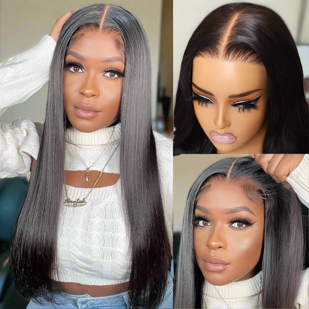 Lace Closure Glueless Straight Wig – No Glue, All Natural Confidence - HalleBeauty