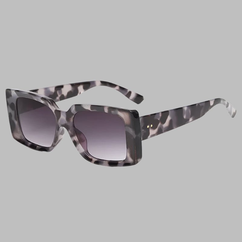Leopard Spot Square Sunglasses | Lightweight Designer - Style Frames - HalleBeauty