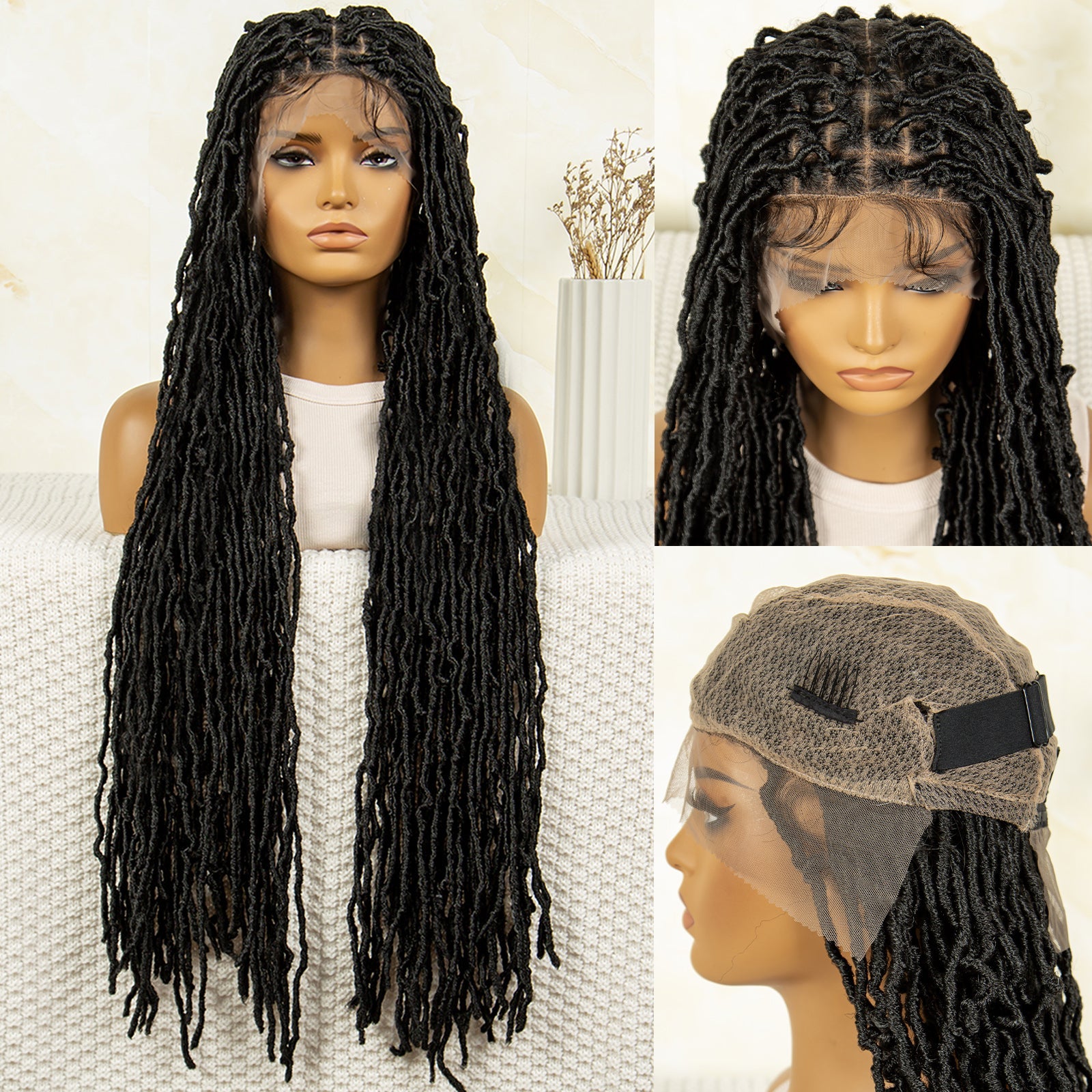 Long Ombre Braided Wig Human Hair - Hallebeauty - HalleBeauty