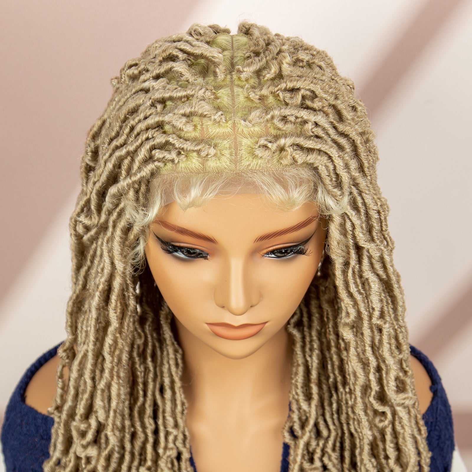 Long Ombre Braided Wig Human Hair - Hallebeauty - HalleBeauty