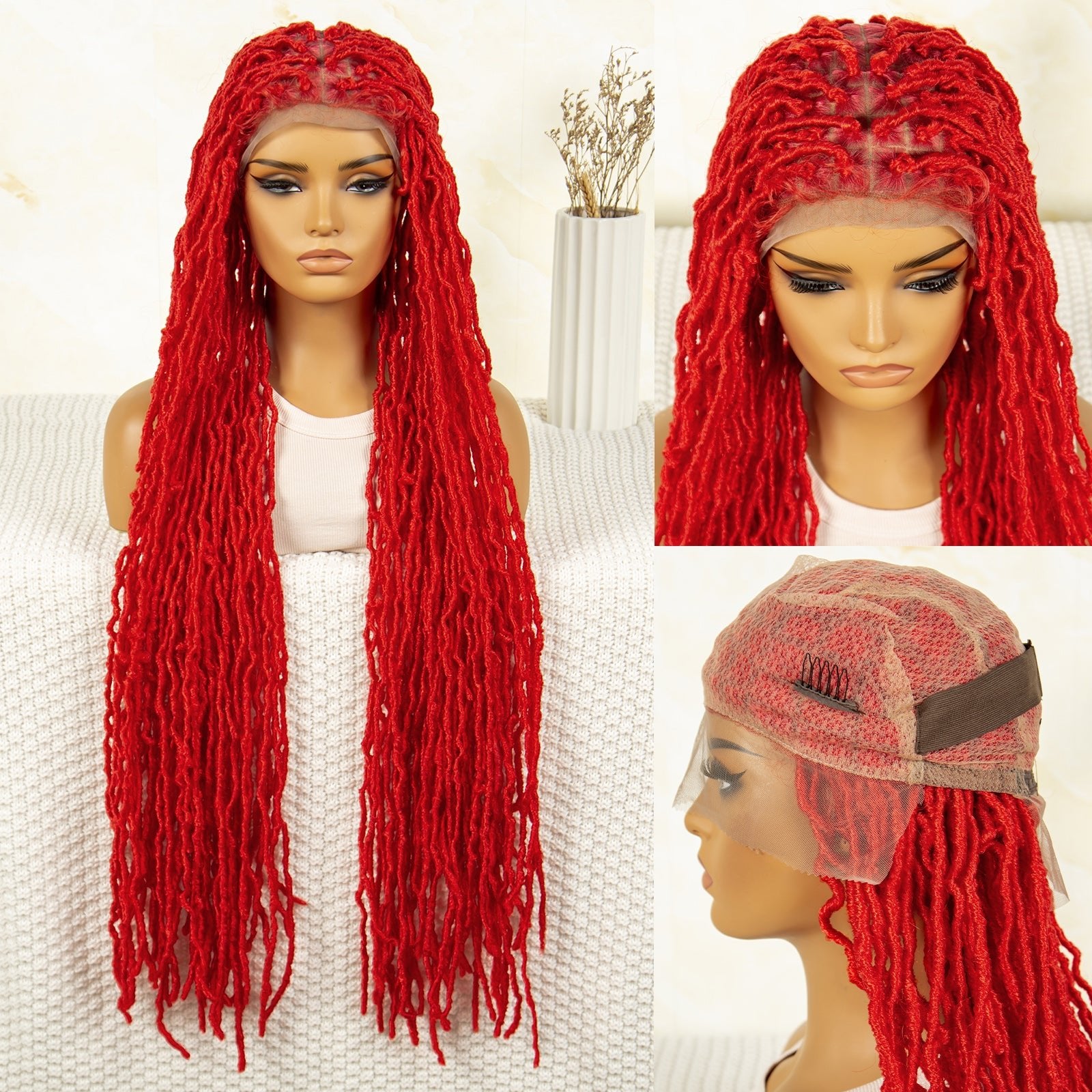 Long Ombre Braided Wig Human Hair - Hallebeauty - HalleBeauty
