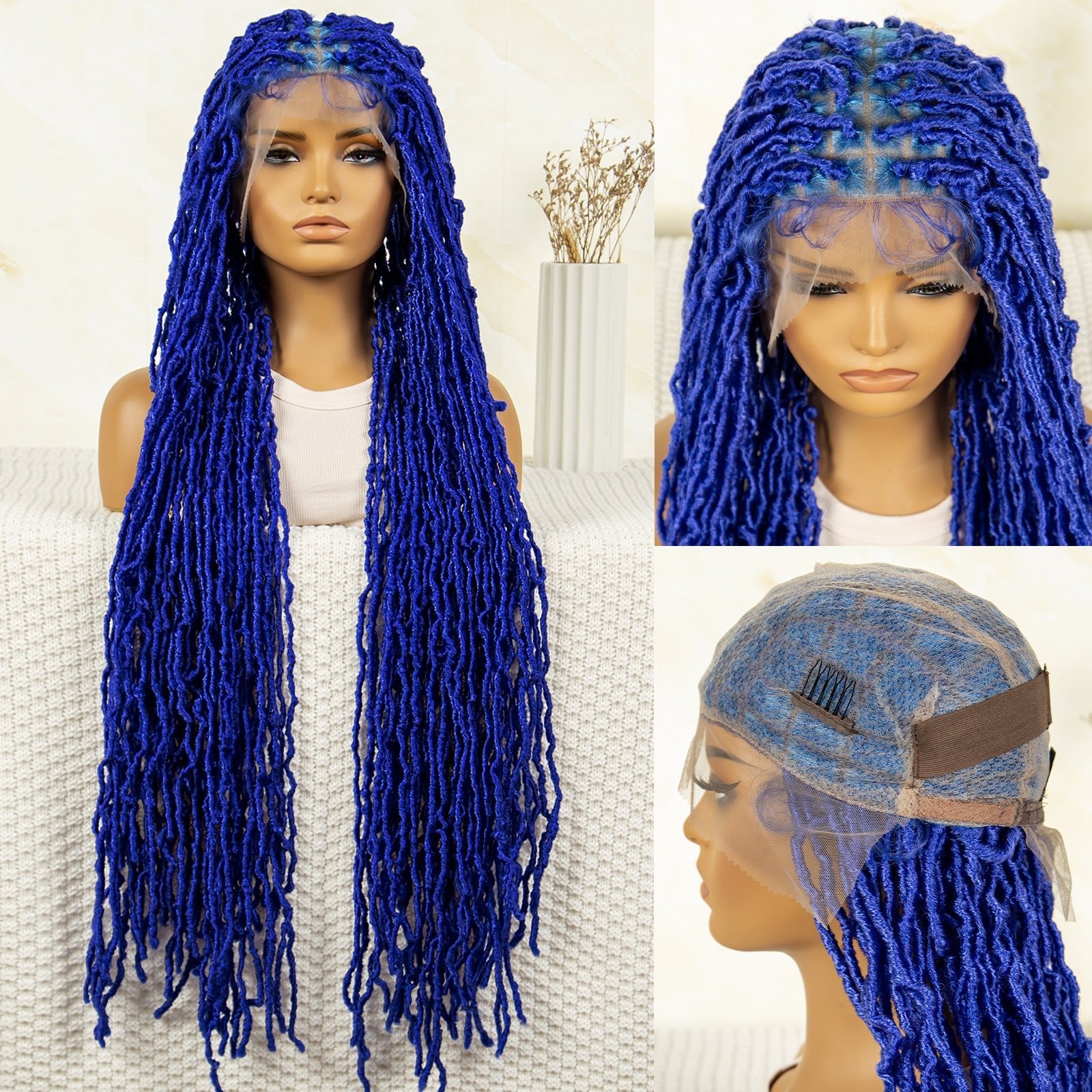 Long Ombre Braided Wig Human Hair - Hallebeauty - HalleBeauty