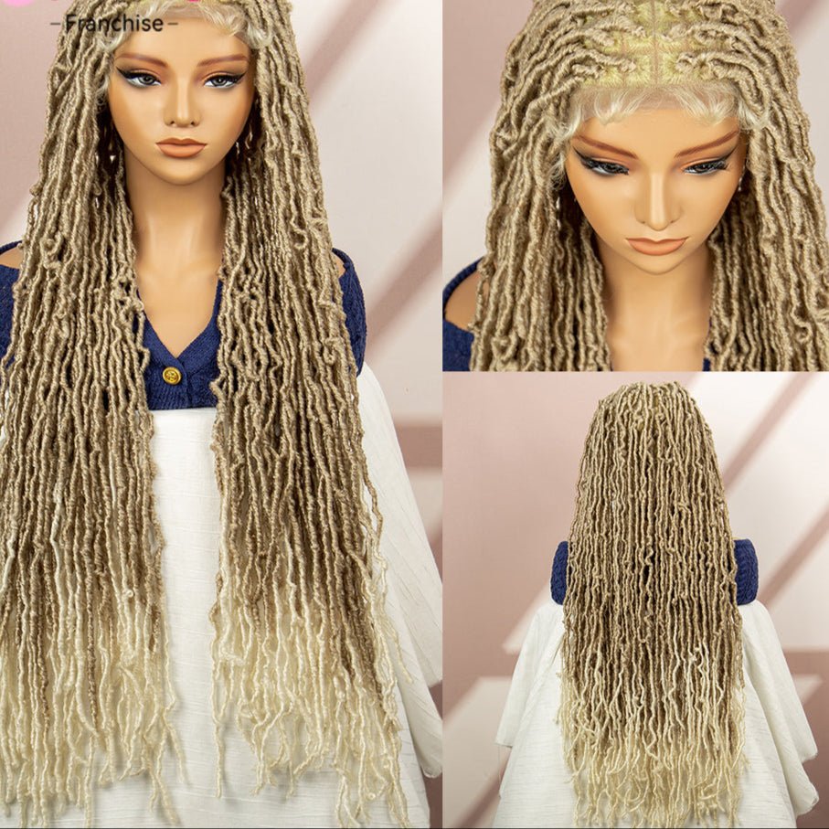 Long Ombre Braided Wig Human Hair - Hallebeauty - HalleBeauty
