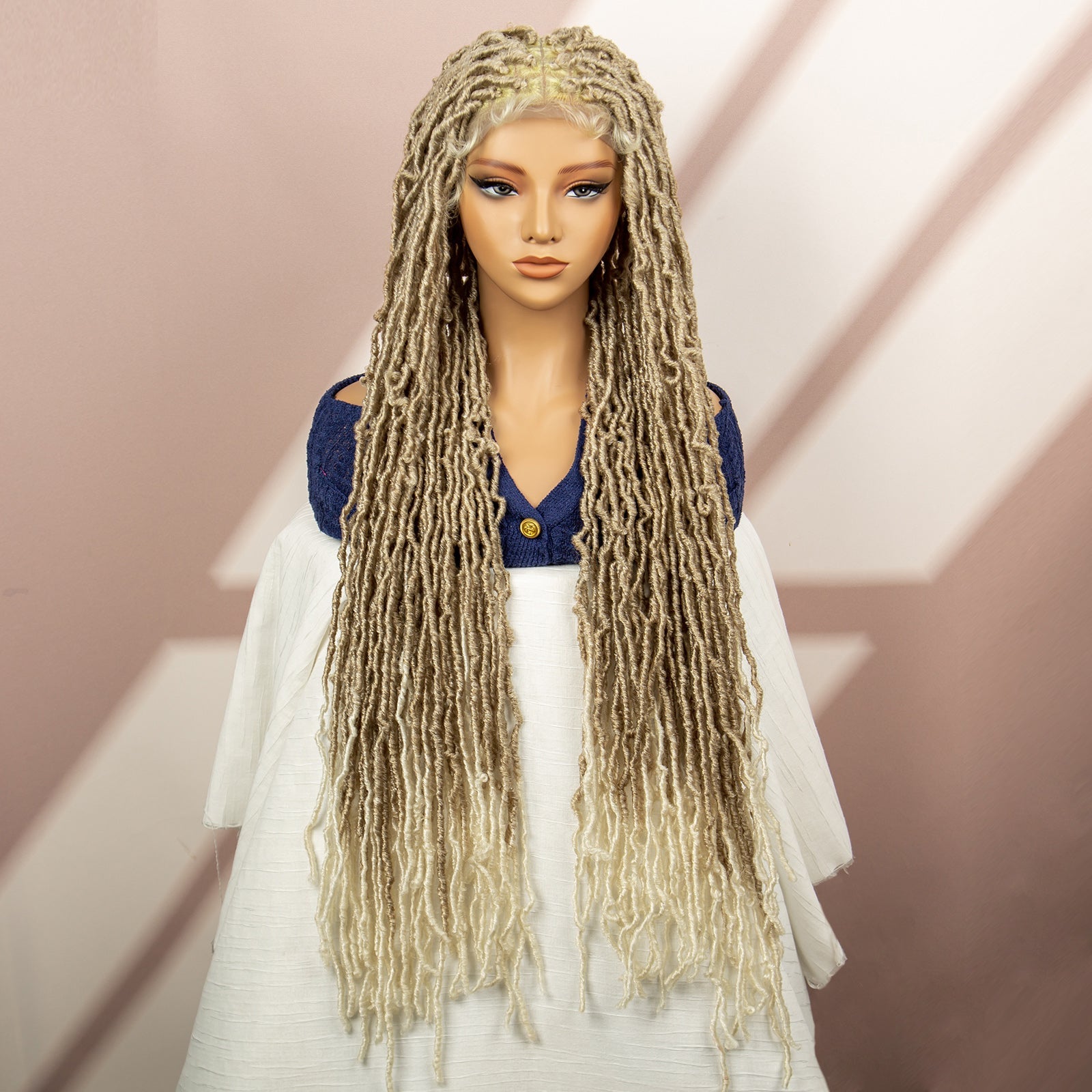 Long Ombre Braided Wig Human Hair - Hallebeauty - HalleBeauty