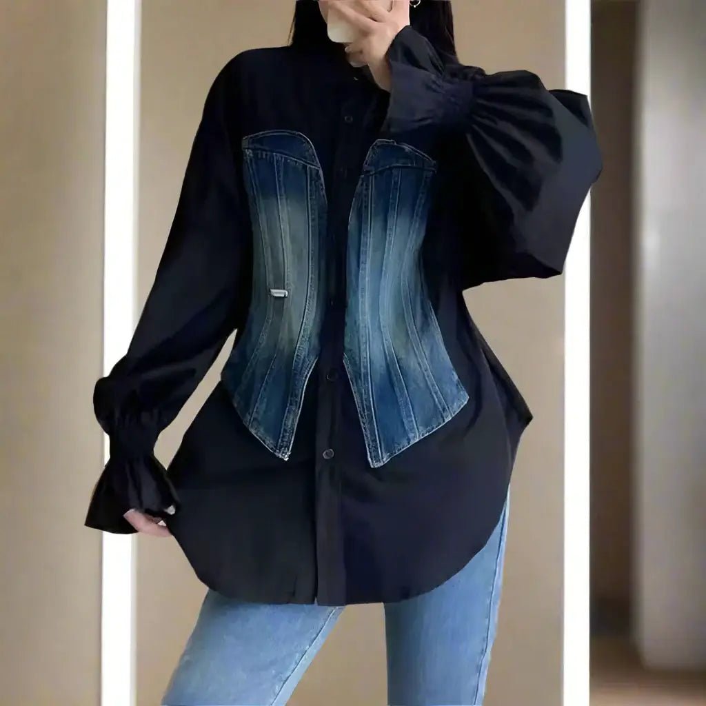 Long Sleeves Single Breasted Blouse for Women - HalleBeauty