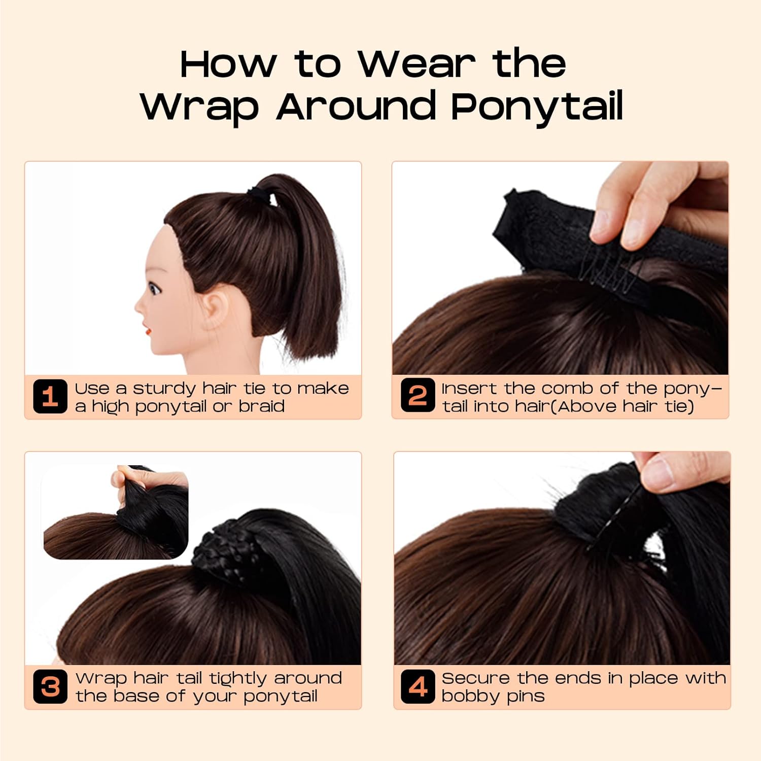 Long Straight Clip - In Ponytail Extension - HalleBeauty