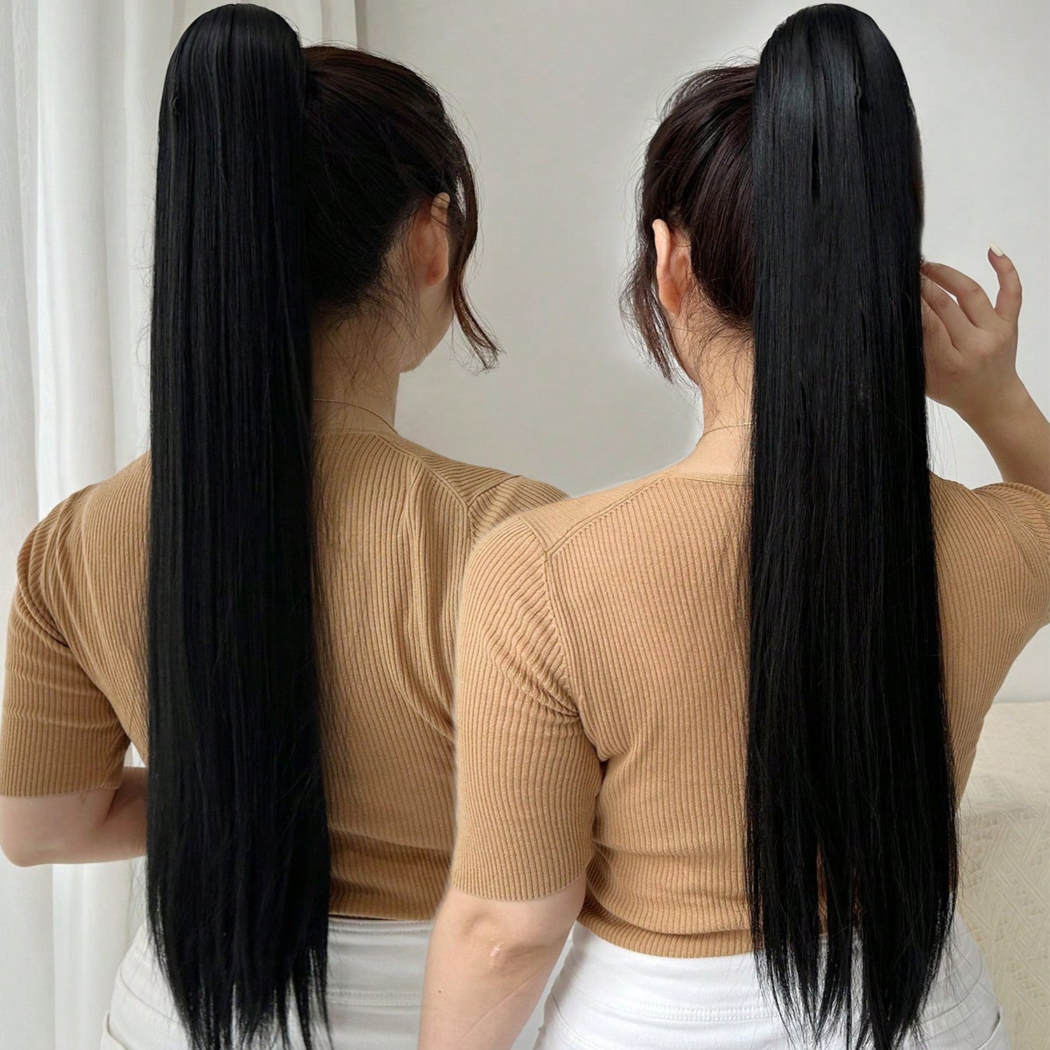 Long Straight Clip - In Ponytail Extension - HalleBeauty