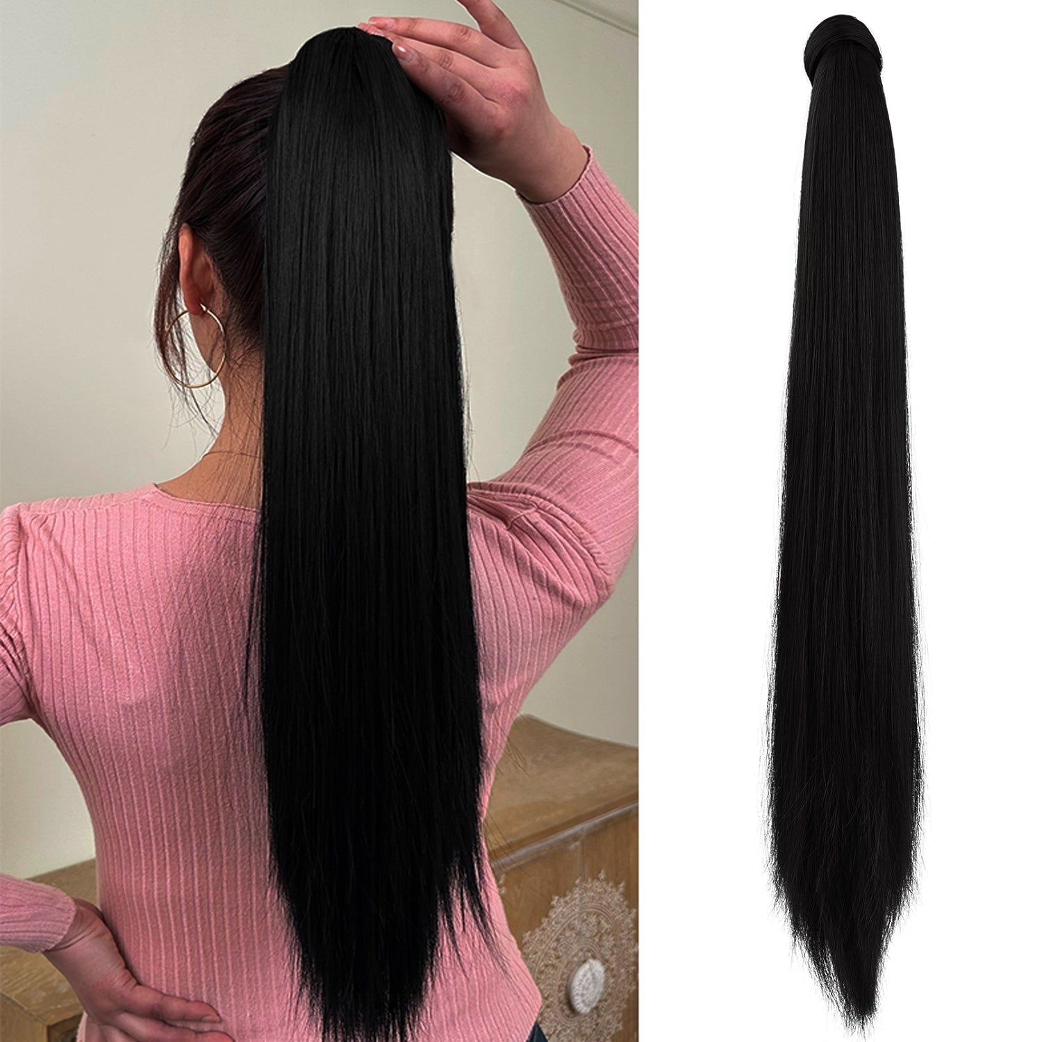 Long Straight Clip - In Ponytail Extension - HalleBeauty