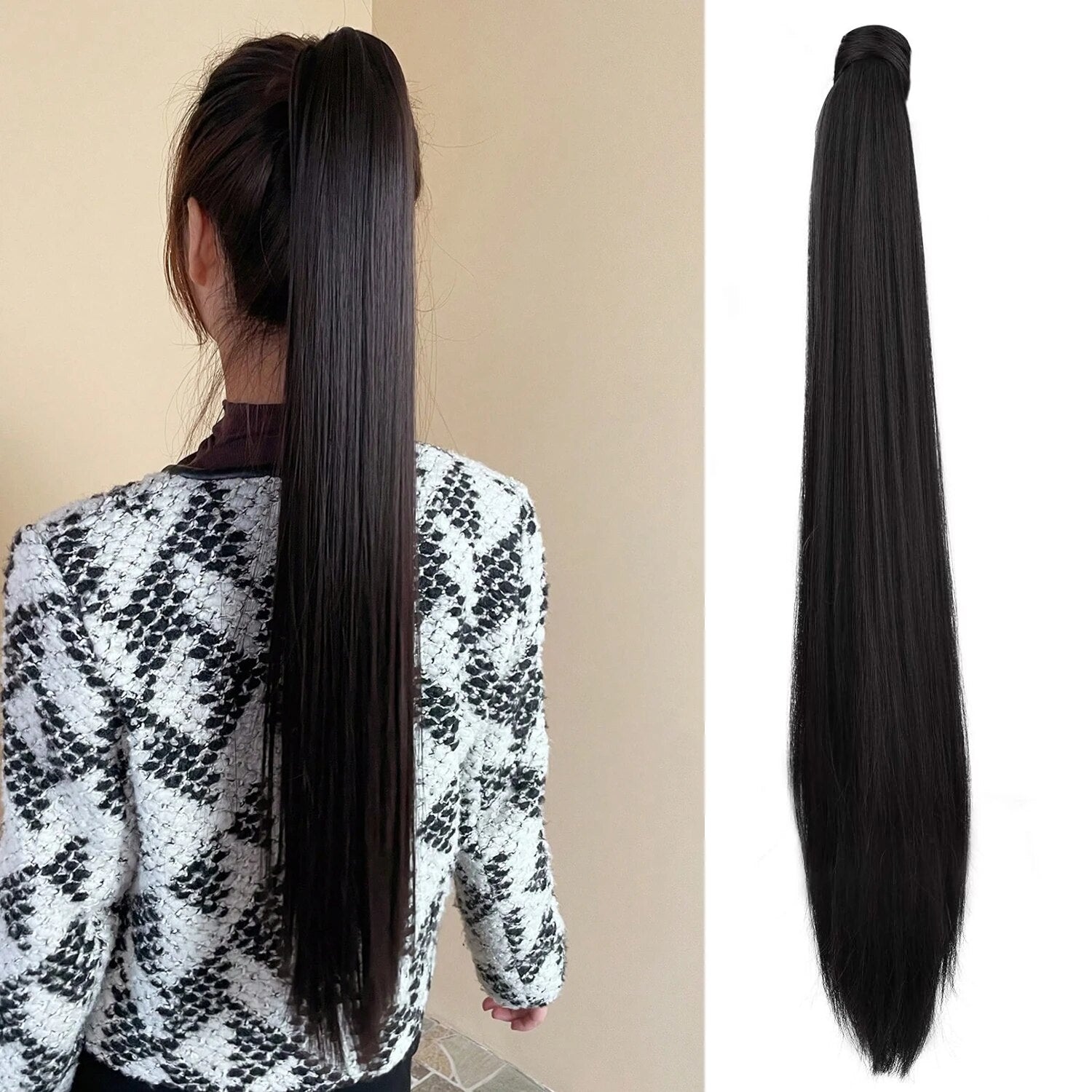 Long Straight Clip - In Ponytail Extension - HalleBeauty