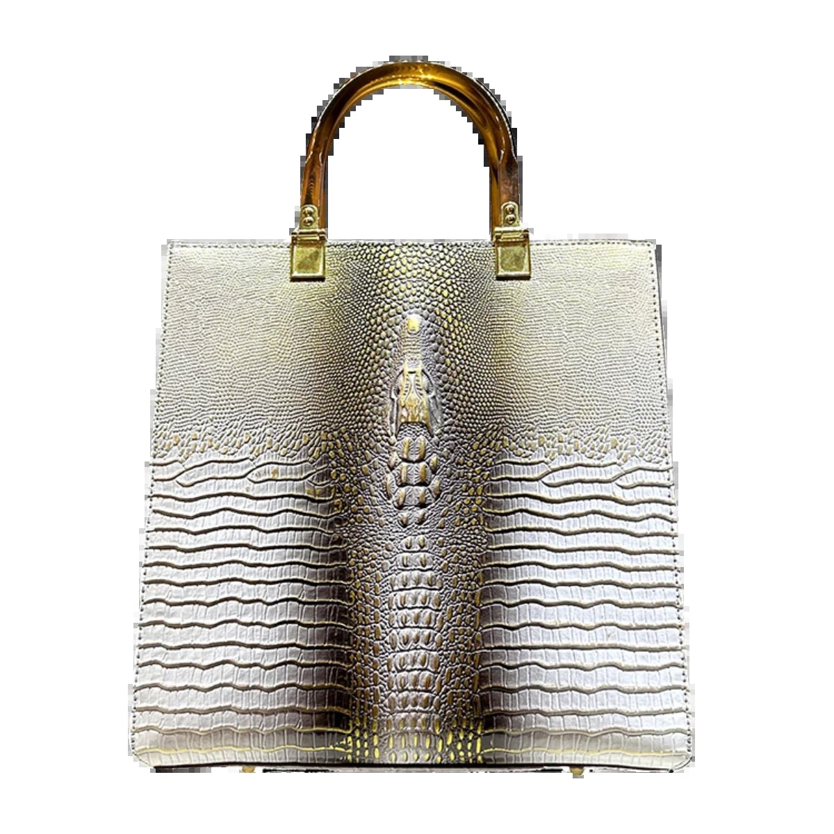 Luxury Crocodile Leather Tote Bag - Designer Handbag - HalleBeauty
