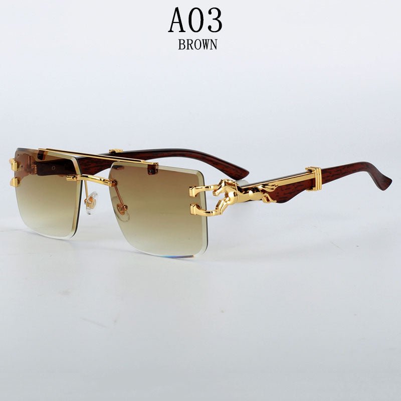 Luxury Rimless Vintage Sunglasses – Unisex Designer Shades - HalleBeauty