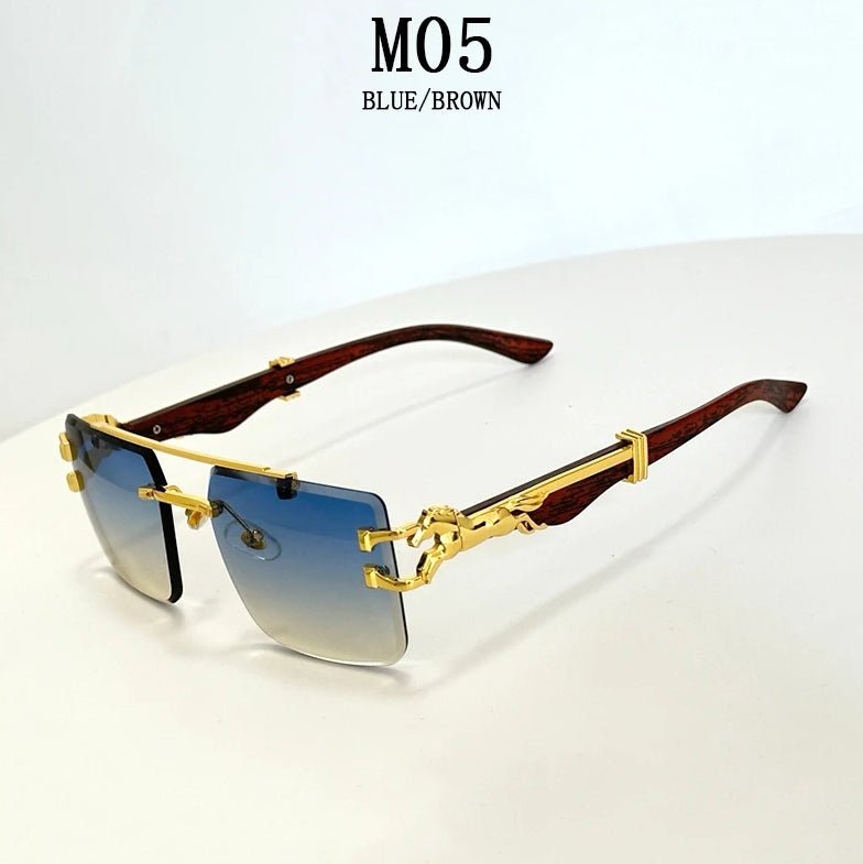 Luxury Rimless Vintage Sunglasses – Unisex Designer Shades - HalleBeauty