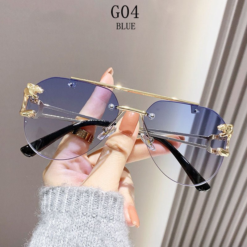Luxury Rimless Vintage Sunglasses – Unisex Designer Shades - HalleBeauty
