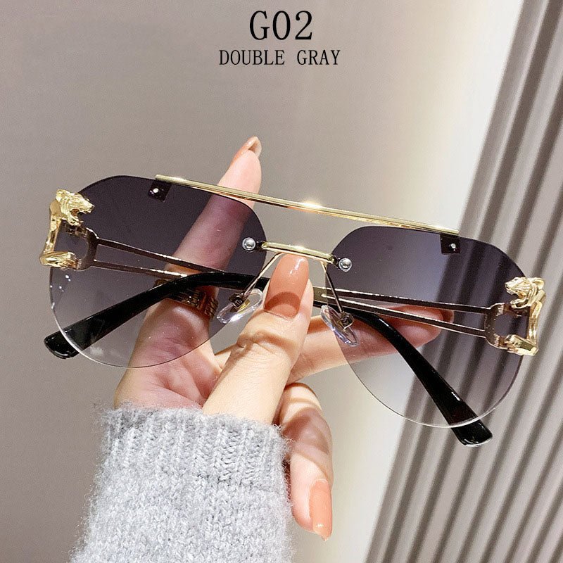 Luxury Rimless Vintage Sunglasses – Unisex Designer Shades - HalleBeauty