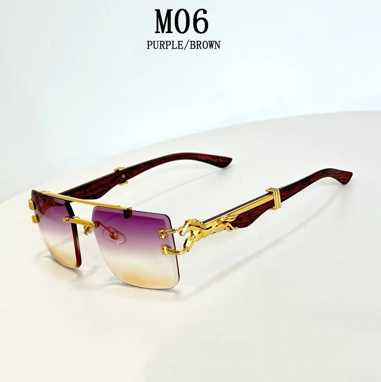Luxury Rimless Vintage Sunglasses – Unisex Designer Shades - HalleBeauty