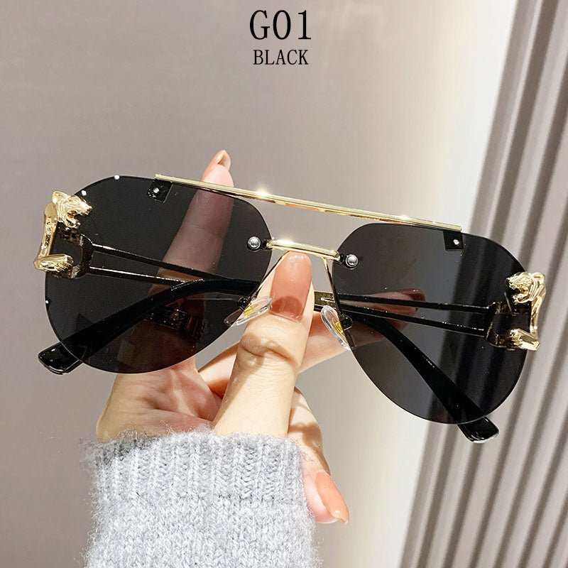 Luxury Rimless Vintage Sunglasses – Unisex Designer Shades - HalleBeauty