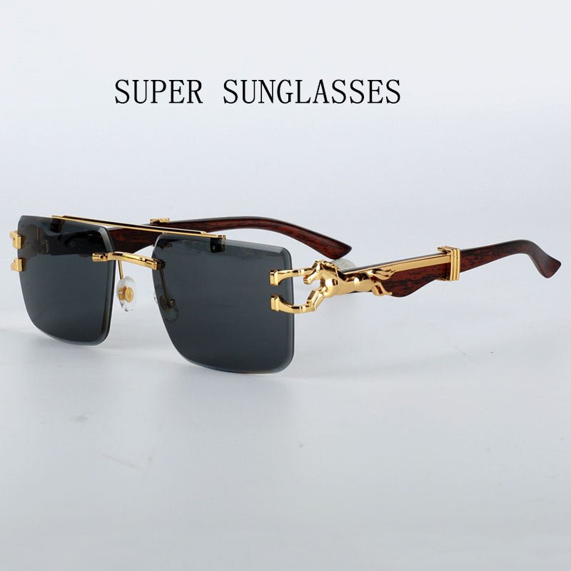 Luxury Rimless Vintage Sunglasses – Unisex Designer Shades - HalleBeauty
